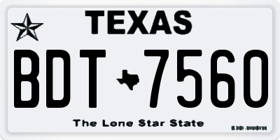 TX license plate BDT7560