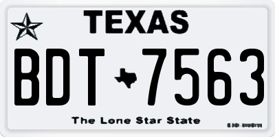TX license plate BDT7563