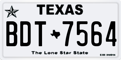 TX license plate BDT7564