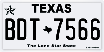 TX license plate BDT7566