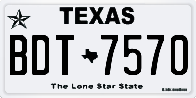 TX license plate BDT7570