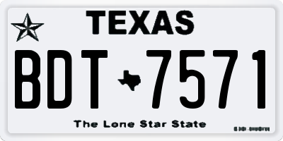 TX license plate BDT7571
