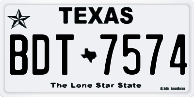 TX license plate BDT7574