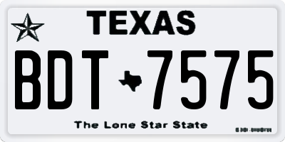 TX license plate BDT7575