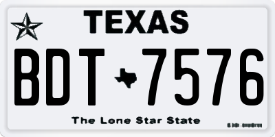 TX license plate BDT7576