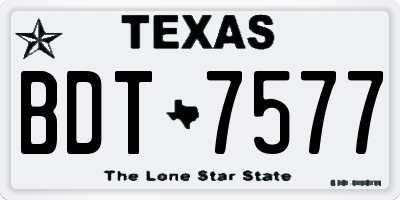 TX license plate BDT7577