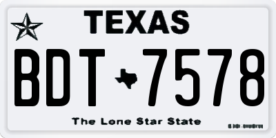 TX license plate BDT7578