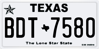 TX license plate BDT7580