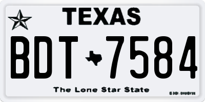 TX license plate BDT7584