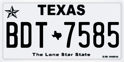 TX license plate BDT7585