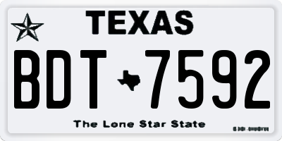 TX license plate BDT7592