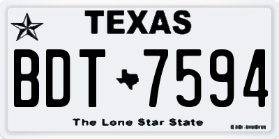 TX license plate BDT7594