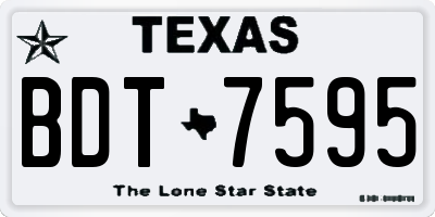 TX license plate BDT7595
