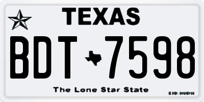 TX license plate BDT7598