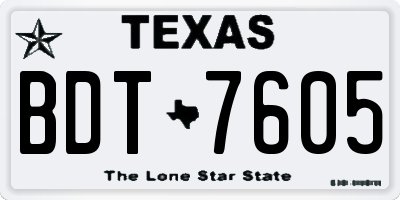 TX license plate BDT7605
