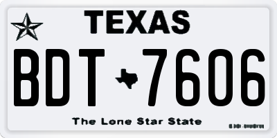 TX license plate BDT7606