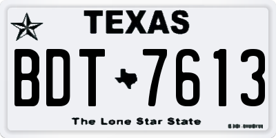 TX license plate BDT7613