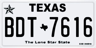 TX license plate BDT7616
