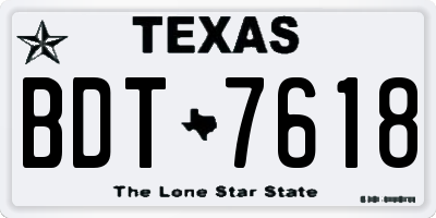 TX license plate BDT7618