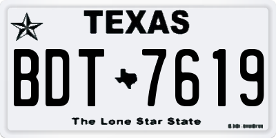 TX license plate BDT7619
