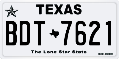 TX license plate BDT7621