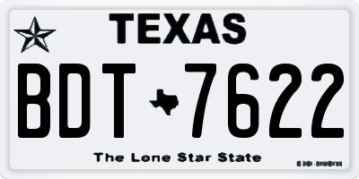TX license plate BDT7622