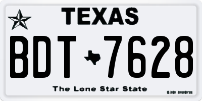 TX license plate BDT7628