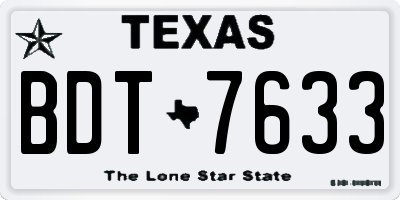 TX license plate BDT7633