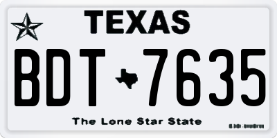 TX license plate BDT7635