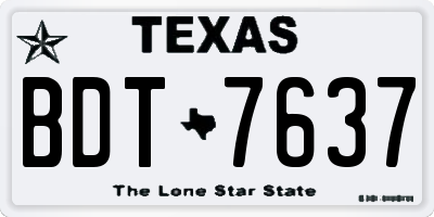 TX license plate BDT7637