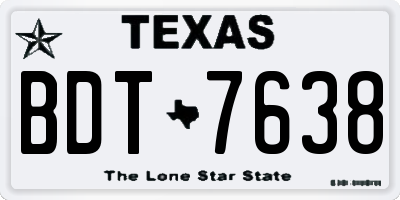 TX license plate BDT7638
