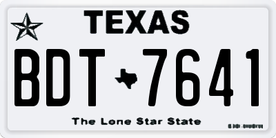 TX license plate BDT7641