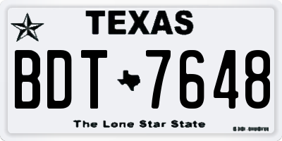 TX license plate BDT7648