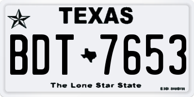 TX license plate BDT7653