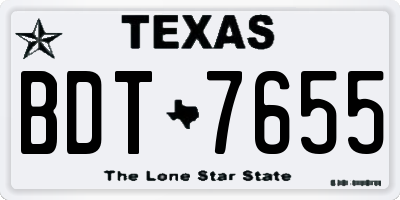 TX license plate BDT7655