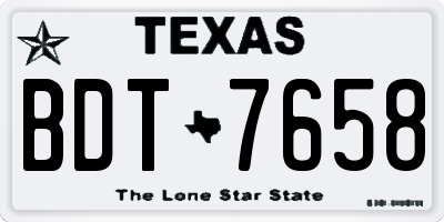TX license plate BDT7658