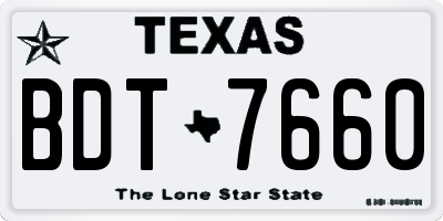TX license plate BDT7660