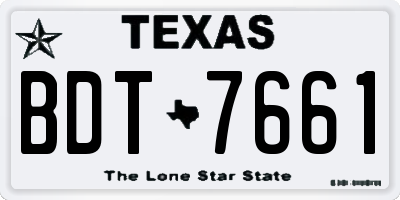 TX license plate BDT7661