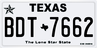 TX license plate BDT7662
