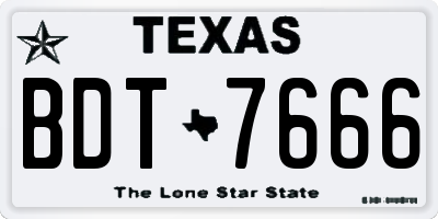 TX license plate BDT7666