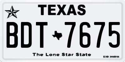 TX license plate BDT7675