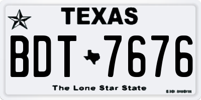 TX license plate BDT7676