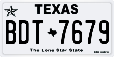 TX license plate BDT7679