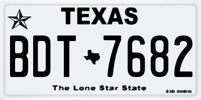 TX license plate BDT7682