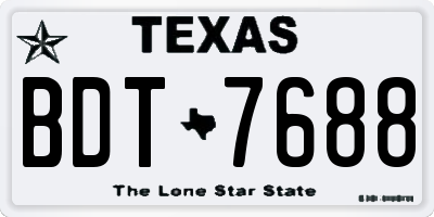 TX license plate BDT7688