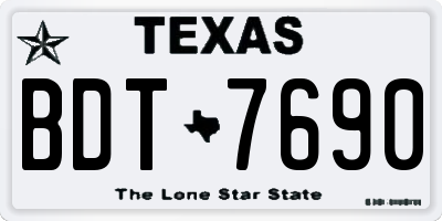 TX license plate BDT7690