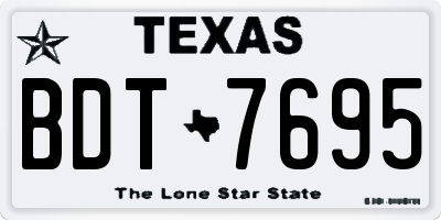 TX license plate BDT7695
