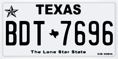 TX license plate BDT7696