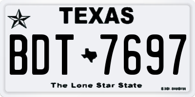 TX license plate BDT7697