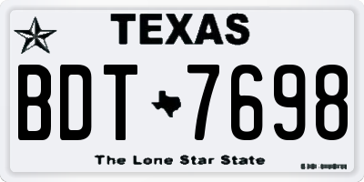 TX license plate BDT7698